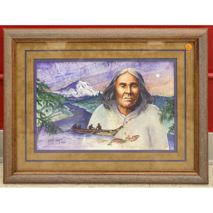 David Craig ''Chief Seattle, Shadow People'' 1997 Watercolor