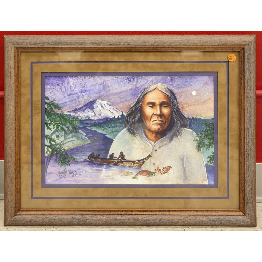 David Craig ''Chief Seattle, Shadow People'' 1997 Watercolor