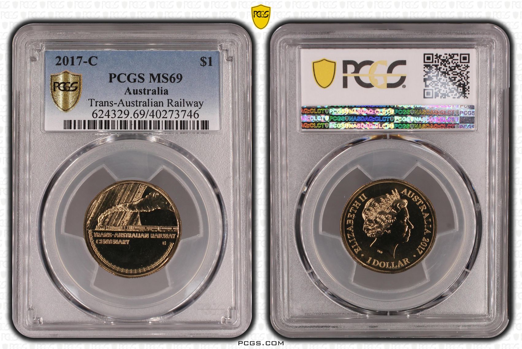 Trans-Australian Railway, One Dollar, 2017-C, PCGS MS69