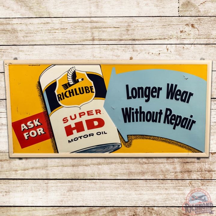 Richlube Longer Wear Without Repair Embossed SST Sign w/ Eagle