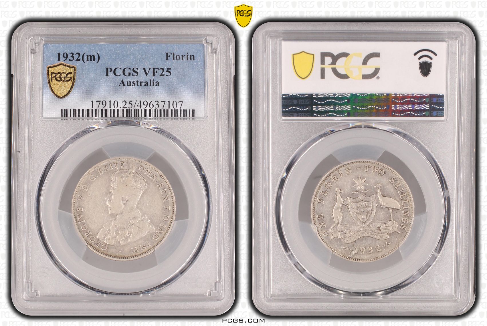 George V, Florin, 1932(m), PCGS VF25