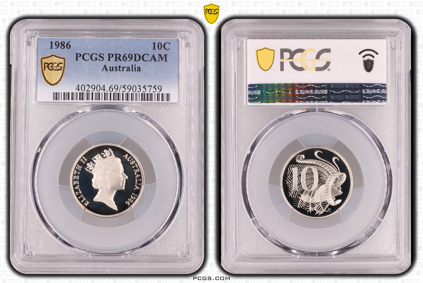 Ten Cent, 1986, Pcgs Pr69dcam