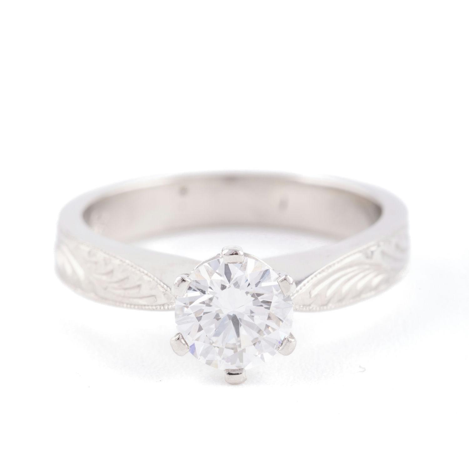 154 · GIA D Colour Flawless 0.85ct Diamond Platinum Ring