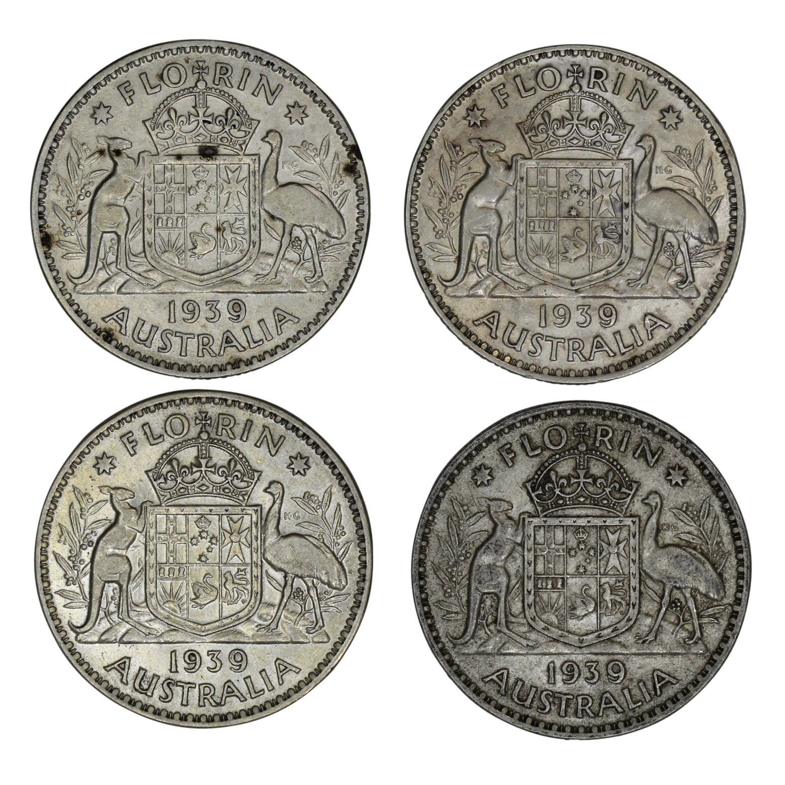 1088. · Group, George VI, Florin, 1939, Fine