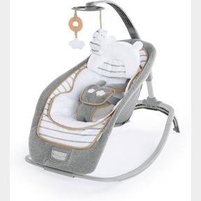 INGENUITY BOUTIQUE COLLECTION PLUSH MODERN BABY ROCKER & STATIONARY SEAT WITH VIBRATIONS, EASY FOLD, 0-30 MONTHS UP TO 40 LBS (BEL