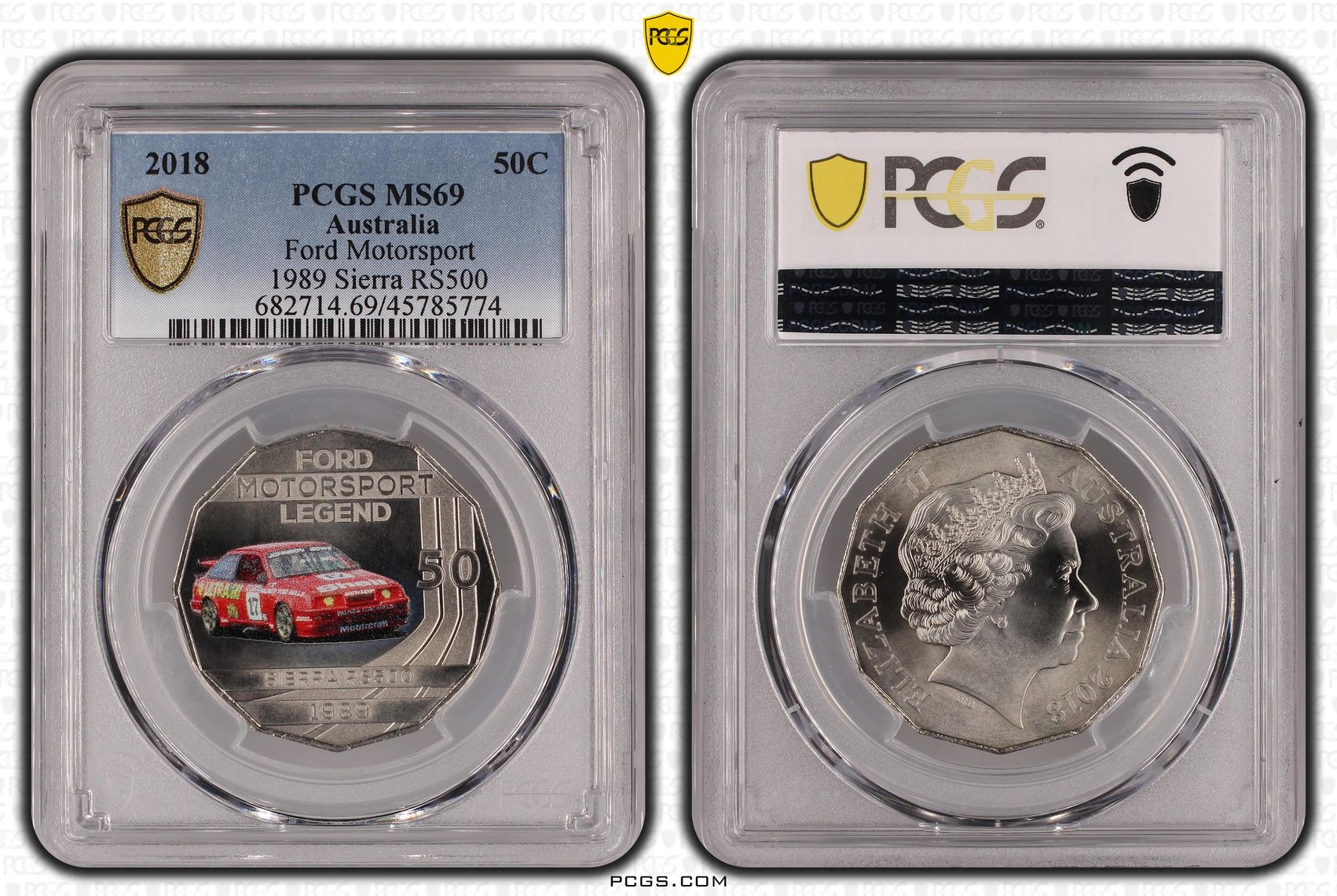 Ford Motorsport - 1989 Sierra RS500, Fifty Cent, 2018, PCGS MS 69