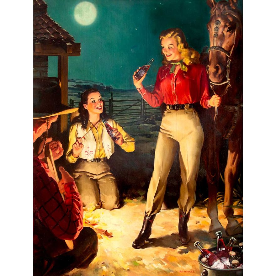 Cowgirl Campfire by Arnold Armitage (1899-1991)