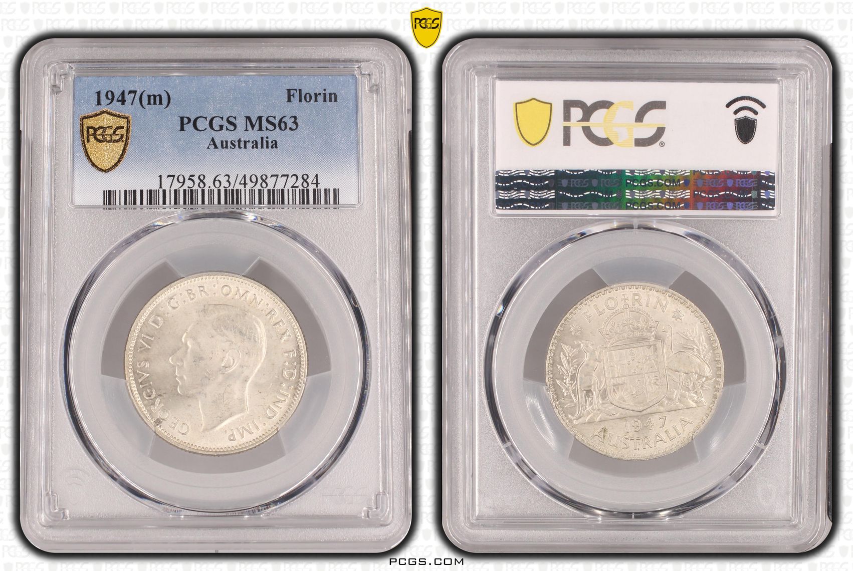 George VI, , Florin, 1947(m), PCGS MS63