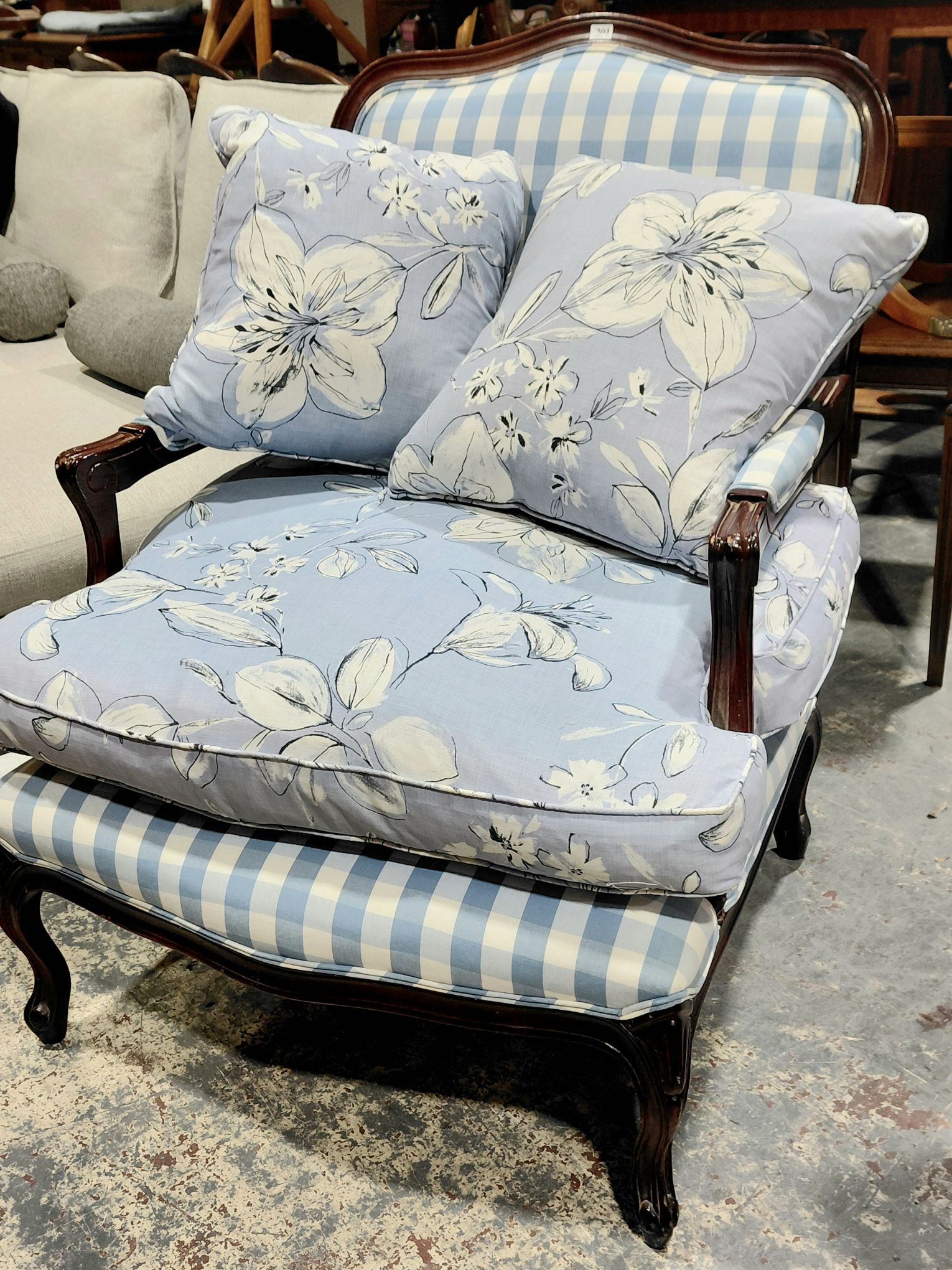 201 · A LAURA ASHLEY OPEN ARMCHAIR