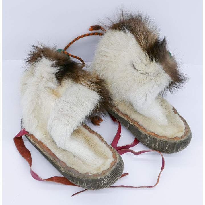 Pair Antique Elwha Klallam Native Mukluks