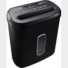 AMAZON BASICS 8-SHEET CROSS-CUT PAPER SHREDDER AND CREDIT CARD SHREDDER - BLACK
