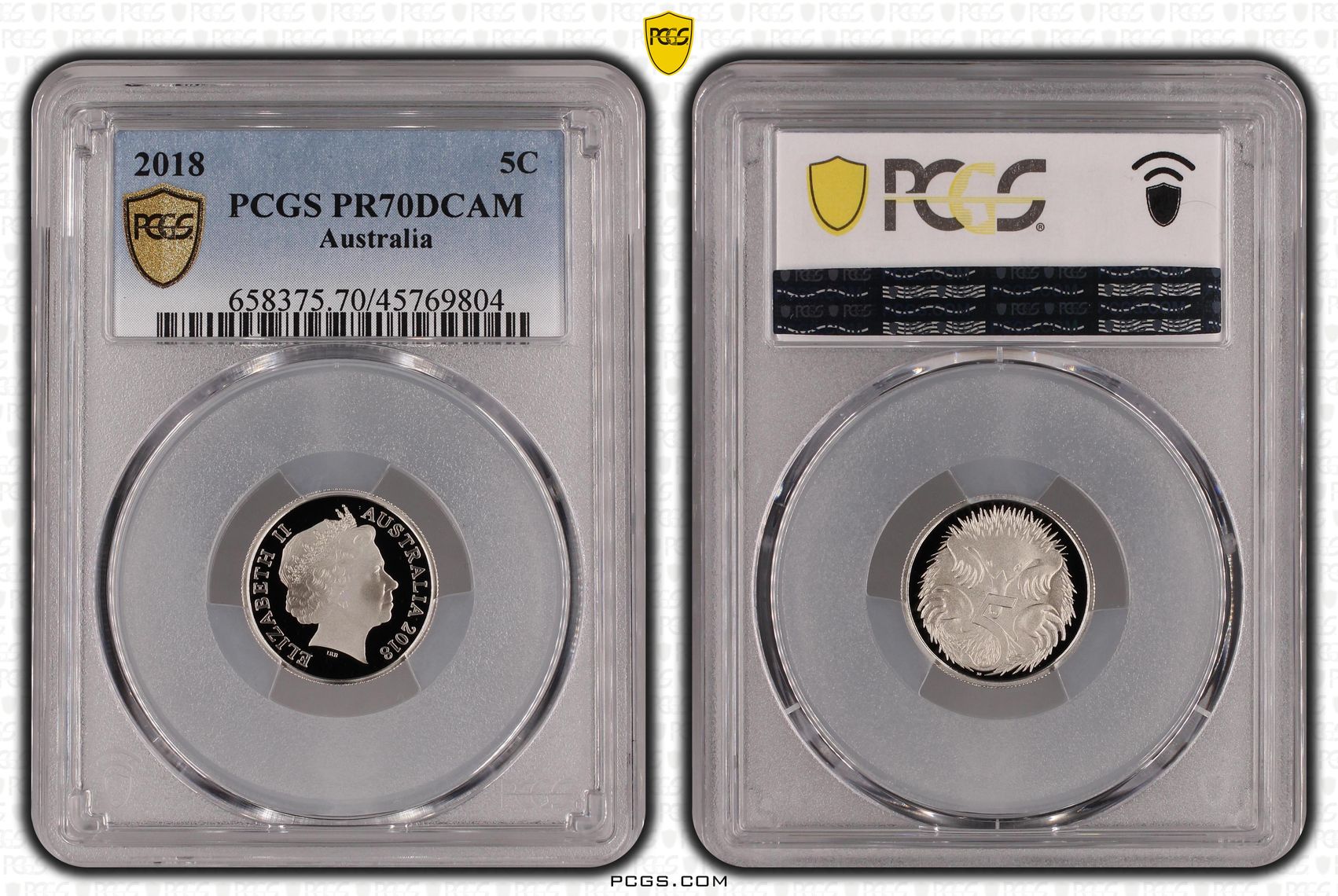 Elizabeth II, Five Cent, 2018, PCGS PR70DCAM