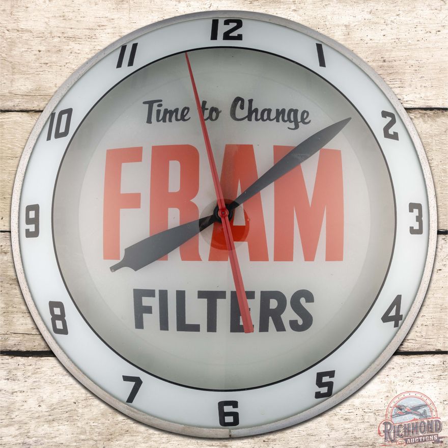 Fram Filters 15" Double Bubble Advertising Clock