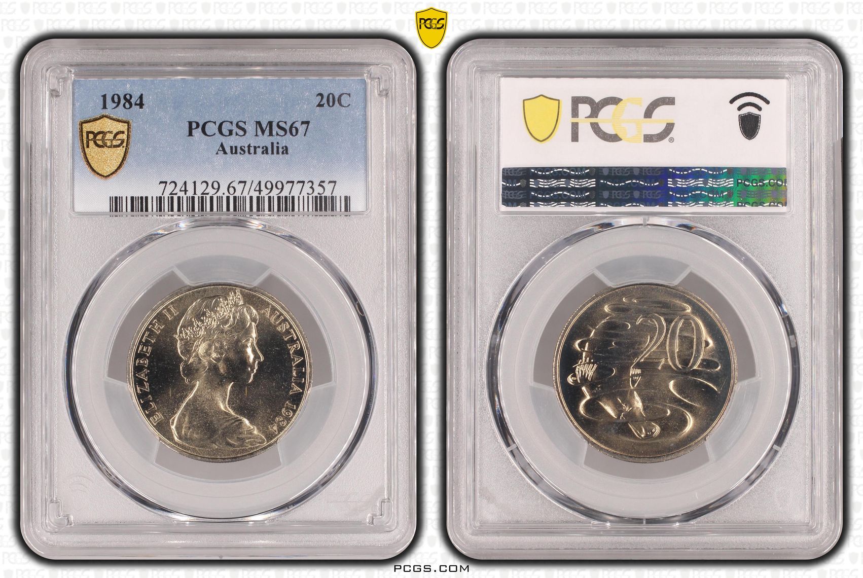 , Twenty Cent, 1984, PCGS MS67