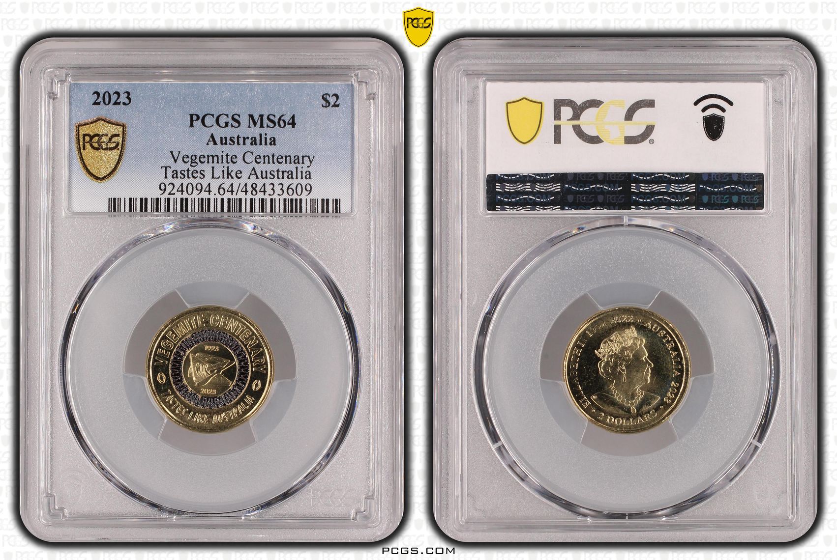Elizabeth II, Vegemite Centenary, Two Dollar, 2023, PCGS MS64