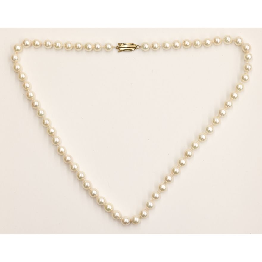 Strand of 6.5mm Cultured Pearls 14k Pearl Necklace