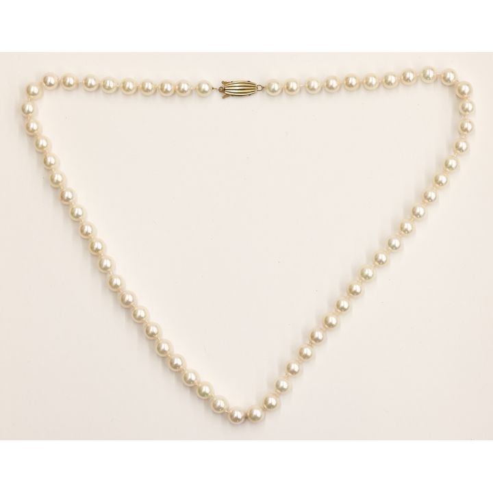 Strand of 6.5mm Cultured Pearls 14k Pearl Necklace