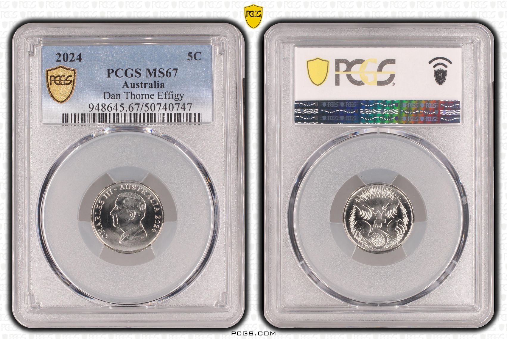 Dan Thorne Effigy, Five Cent, 2024, PCGS MS67