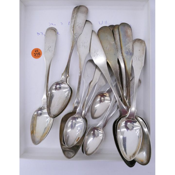 Box American Coin Spoon Sets by John Parry & William Evans- 707g