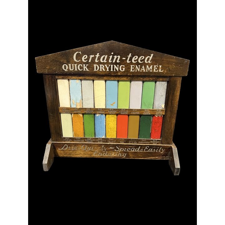 Certain Teed Quick Drying Enamel Dealer Paint Display Wooden Sign