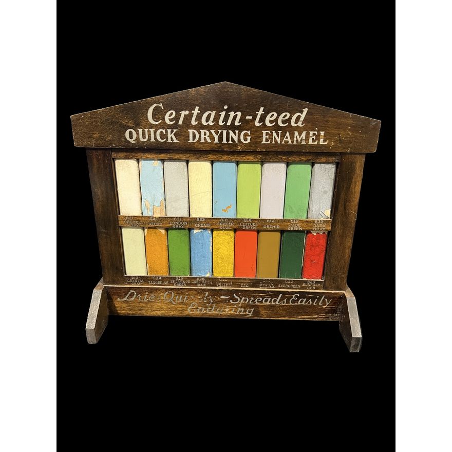 Certain Teed Quick Drying Enamel Dealer Paint Display Wooden Sign