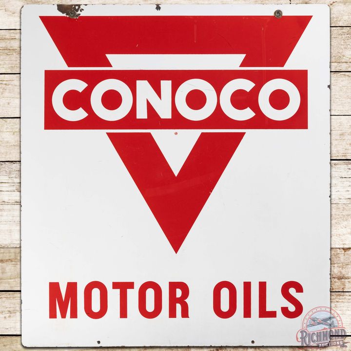 Conoco Motor Oils DS Porcelain Sign w/ Logo