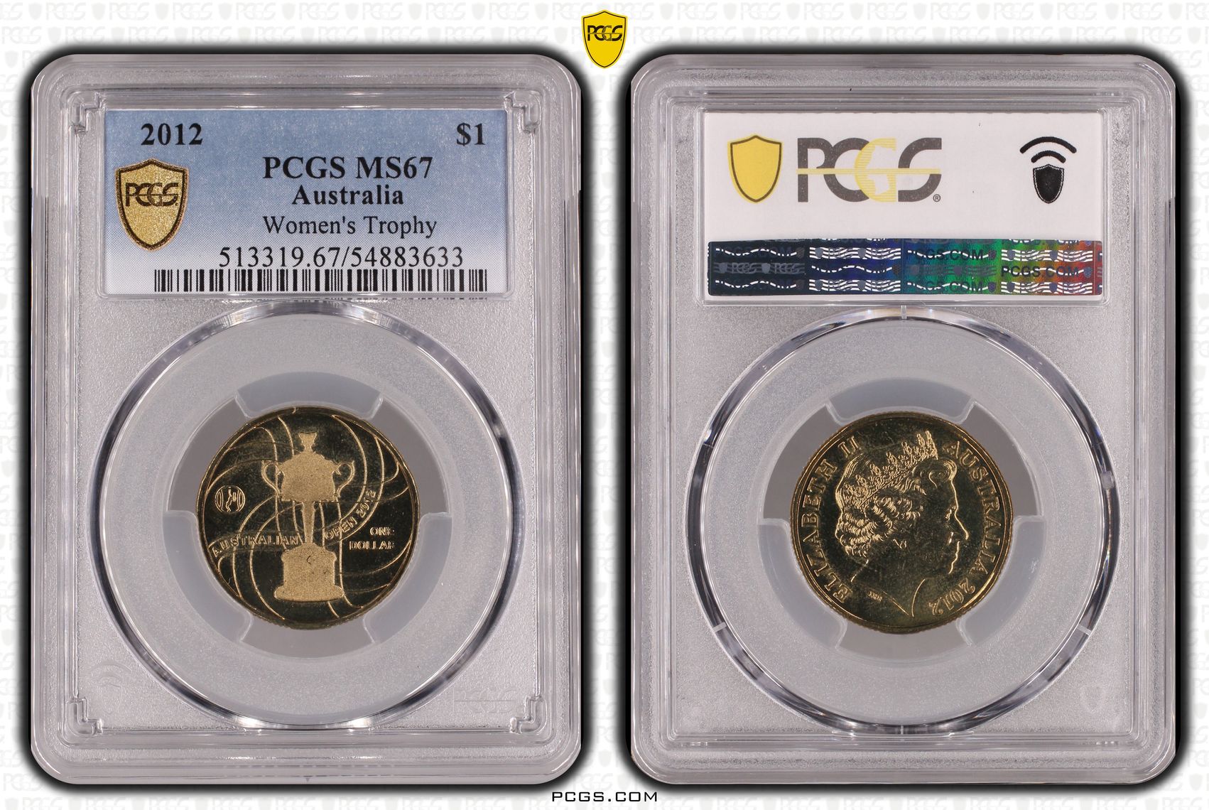 Women's Trophy, One Dollar, 2012, PCGS MS67
