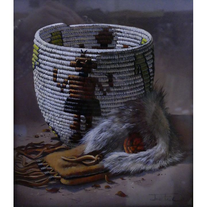 Joni Falk 'Fiber & Fur' SW Oil Painting- 16x15'' framed