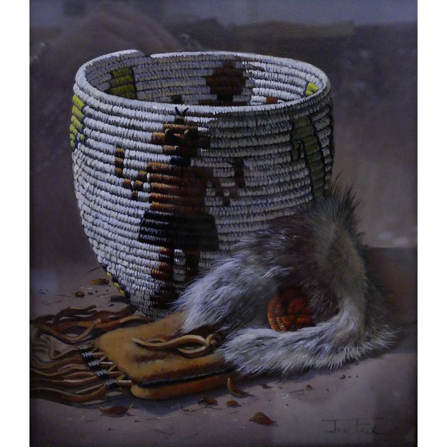 Joni Falk 'Fiber & Fur' SW Oil Painting- 16x15'' framed
