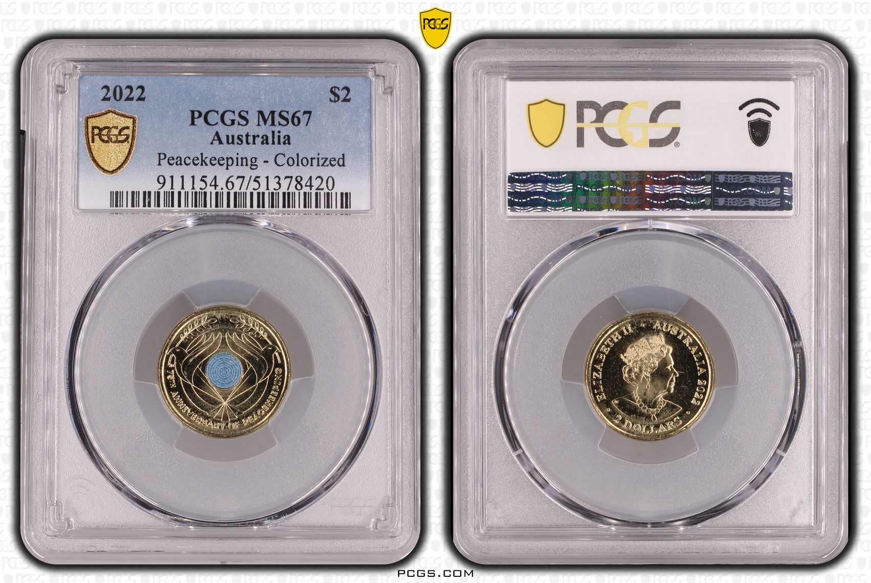 Peacekeeping - Colorized, Two Dollar, 2022, PCGS MS67