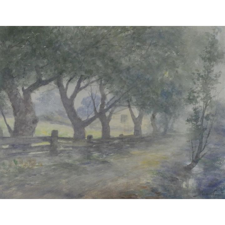 John Marion Crook ''Down a Country Lane'' Watercolor