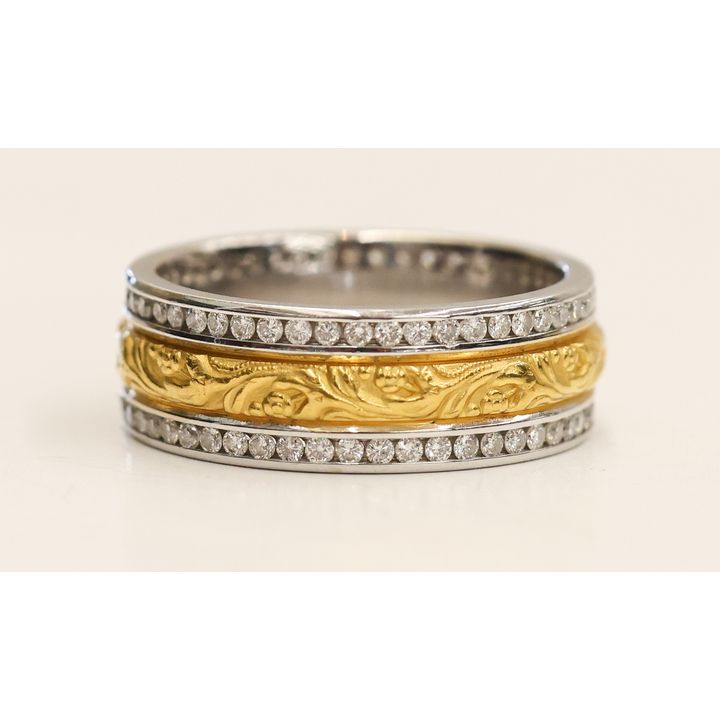 18k and 24k Diamond Two-Tone Band Ring