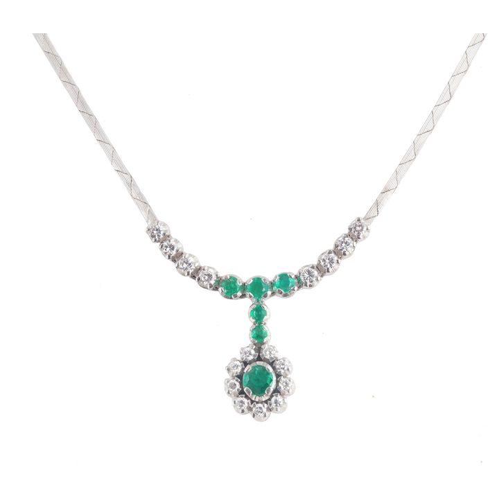 Naszyjnik ze szmaragdami i diamentami, Szwecja (import), 2 poł. XX w.