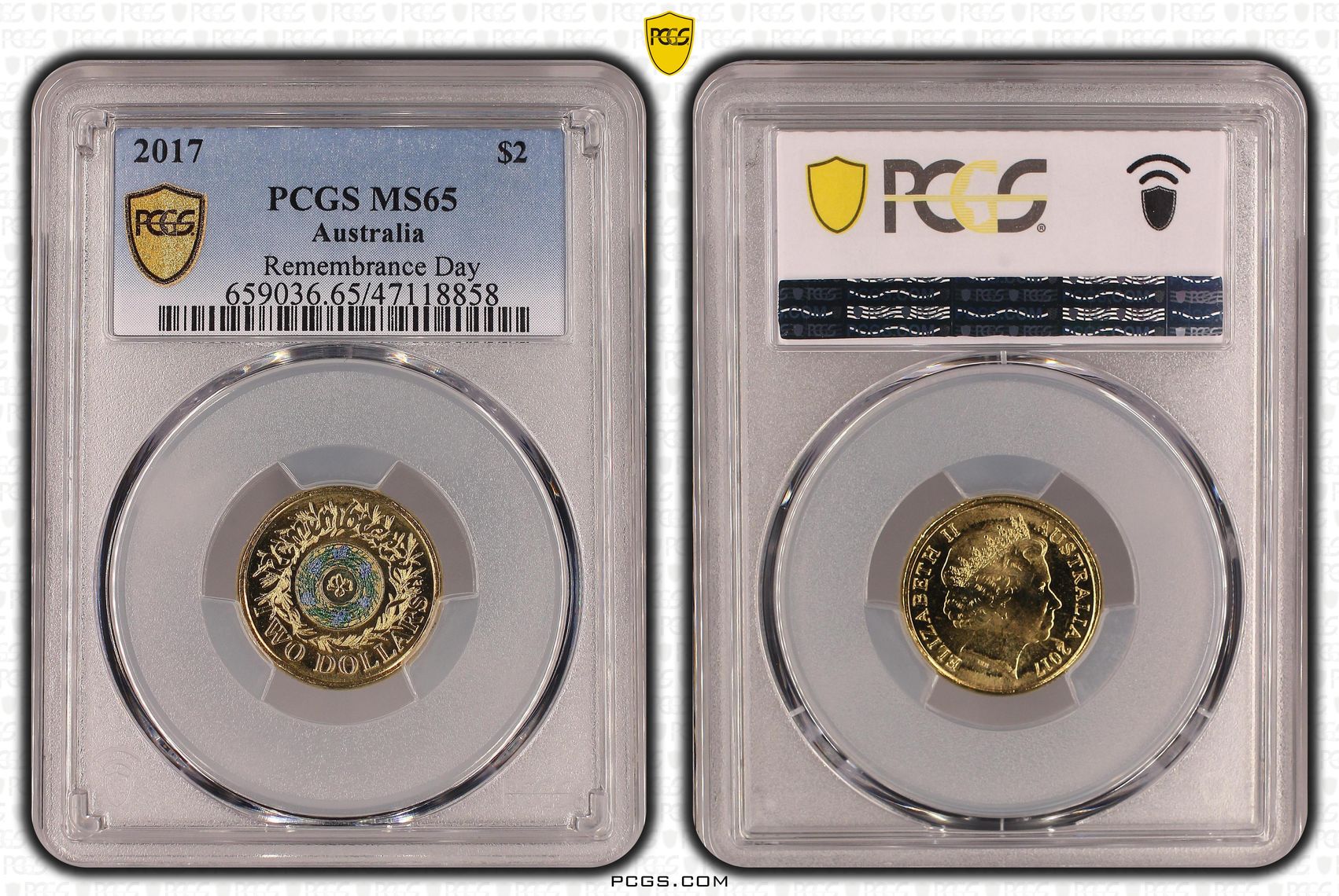 Remembrance Day Colorized, Two Dollar, 2017, PCGS MS65