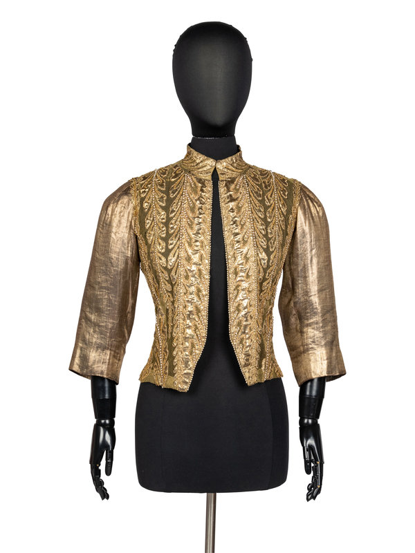 Chanel Haute Couture Embroidered Gold Net and Lamé Jacket, 1930s