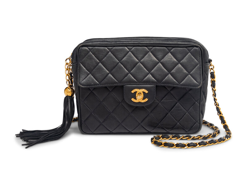 Chanel Flap Camera Bag in Quilted Navy Lambskin