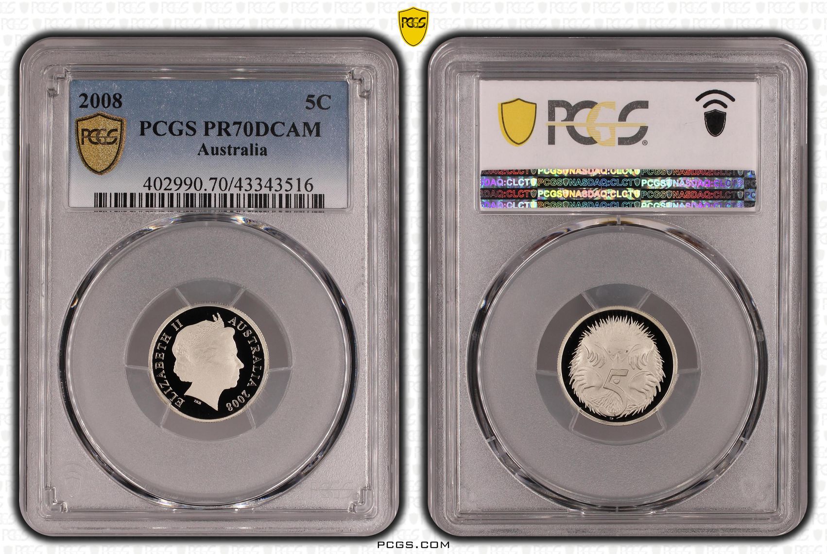 2008 Australia Five Cent, 5c PCGS - PR70DCAM POP 44/0 -516