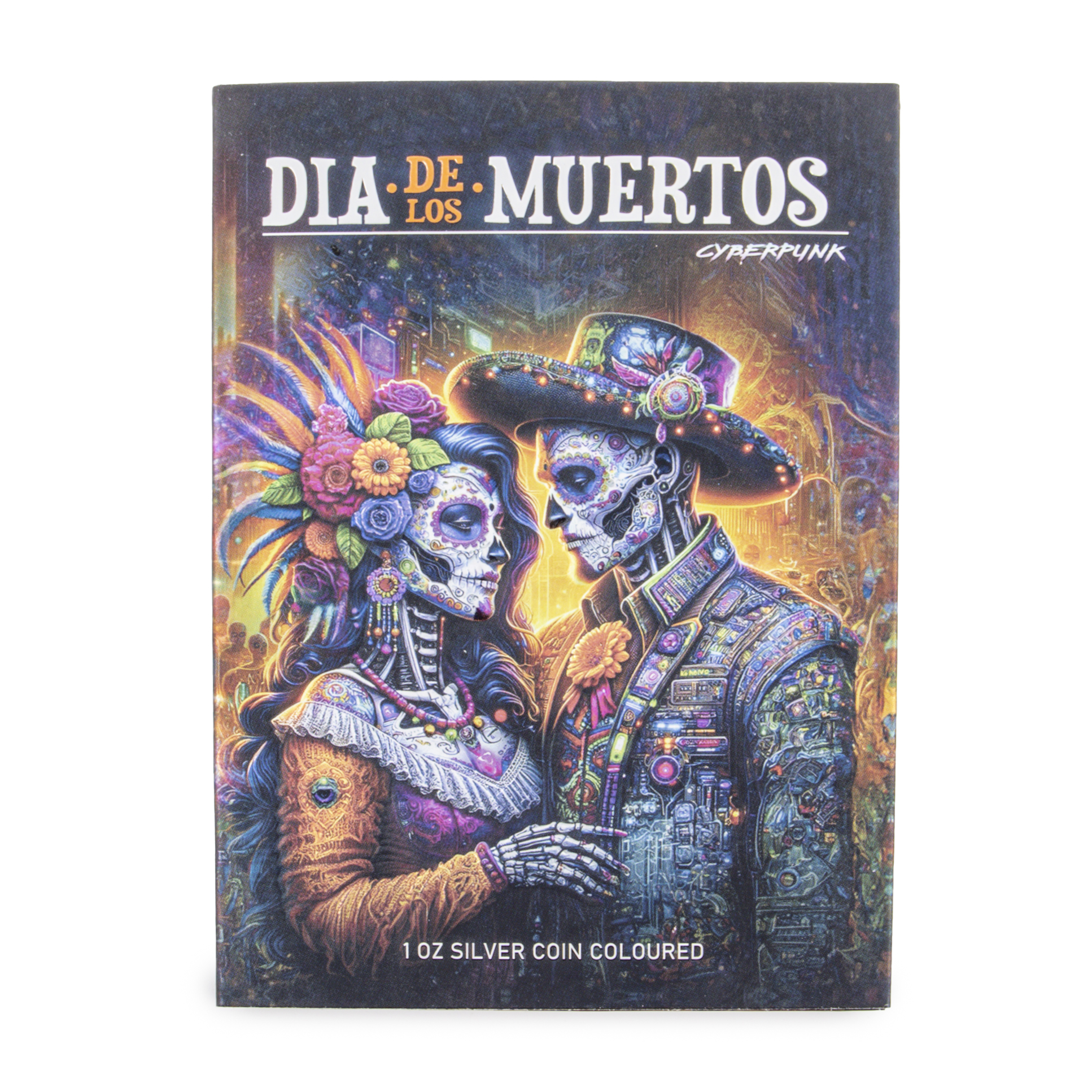 95 · Mexico, Elizabeth II, 1oz Silver Black Finish Coloured 'dia de los muertos', 2023,  FDC