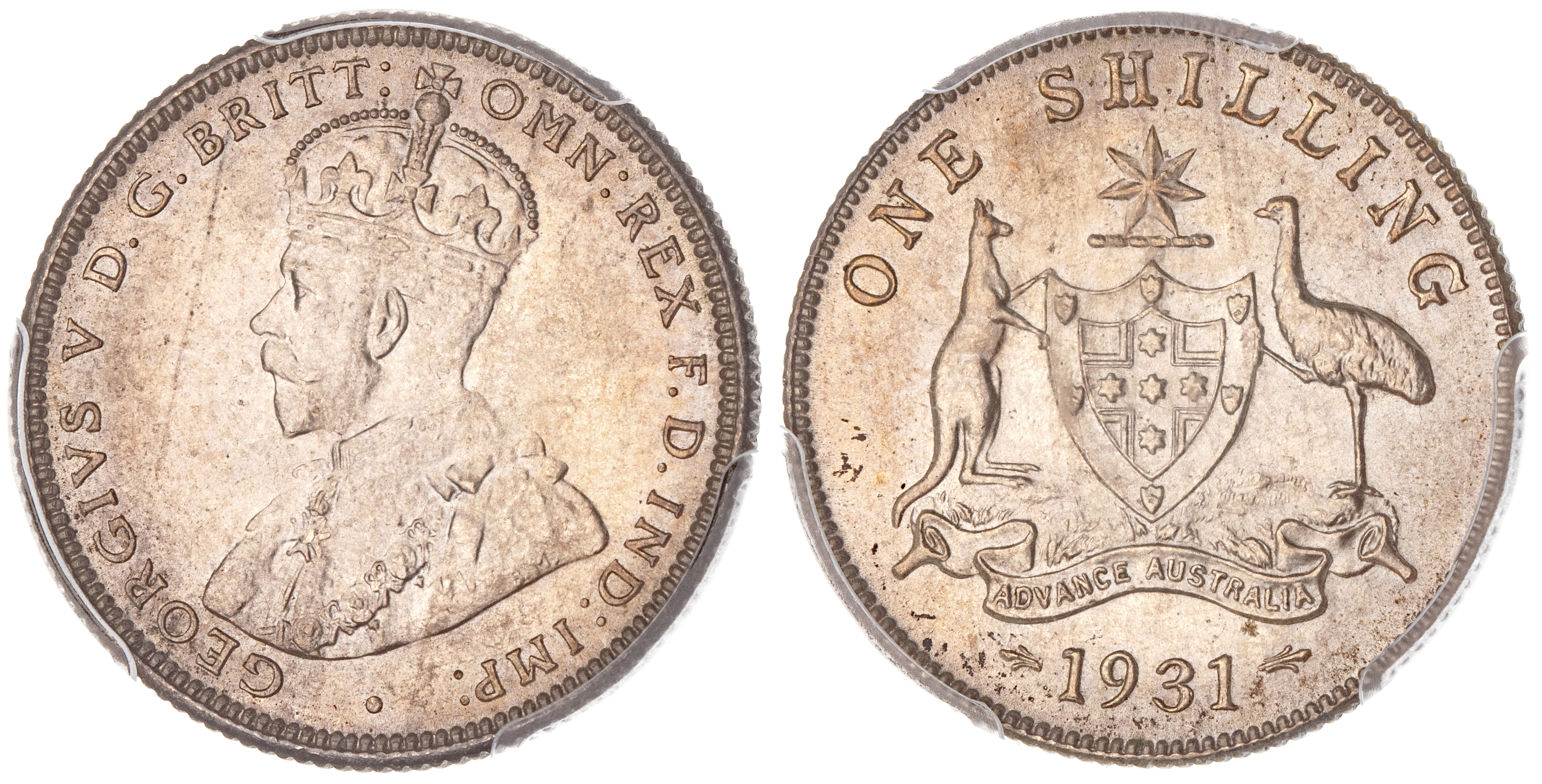 George V, Shilling, 1931, PCGS MS 65+