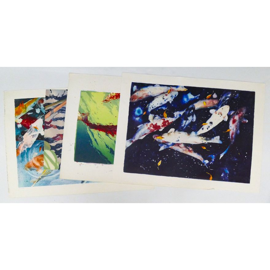 4pc Kent Lovelace Assorted Fish Lithographs. Loose, unframed.