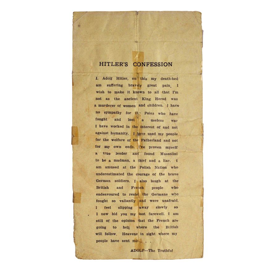 Hitler"s Confession Pamphlet, Poor