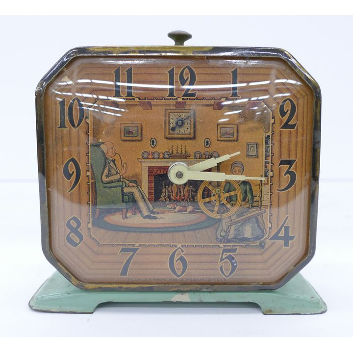 Vintage LUX Clock Company Automaton Shelf Clock- 5''