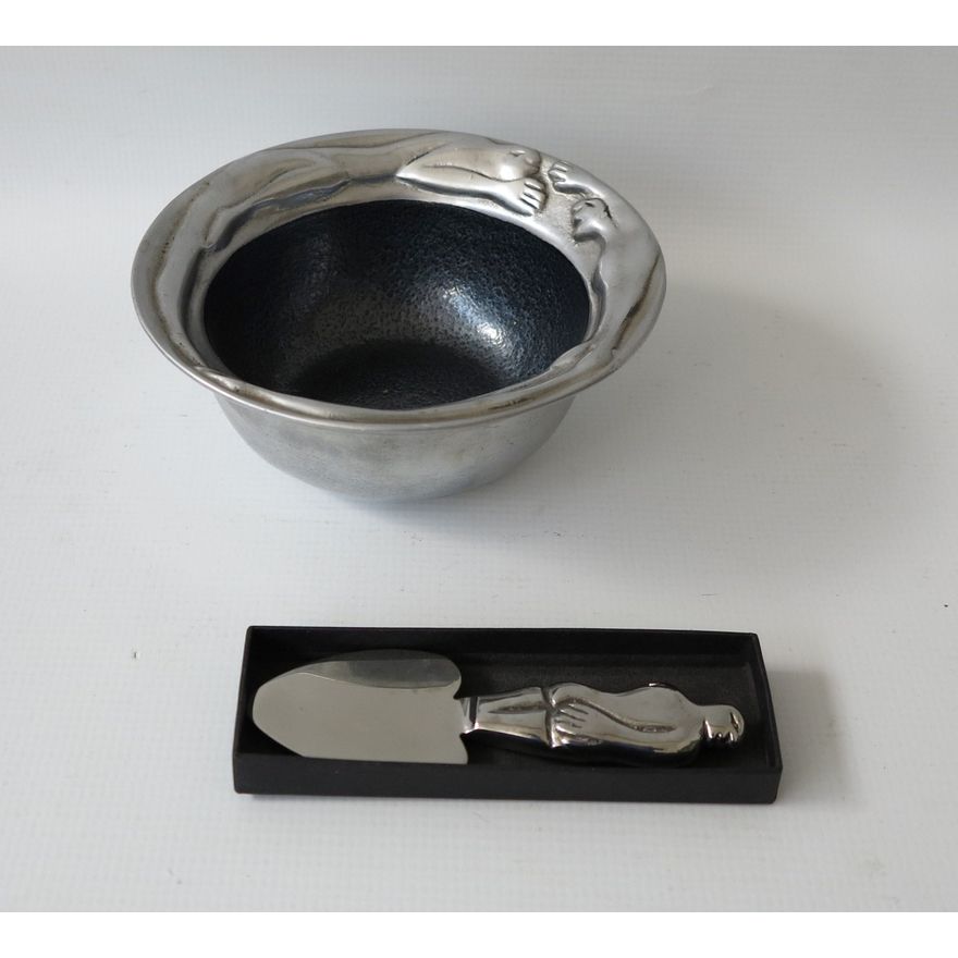 CARROL BOYES BOWL AND A BOXED PASTRY SERVER