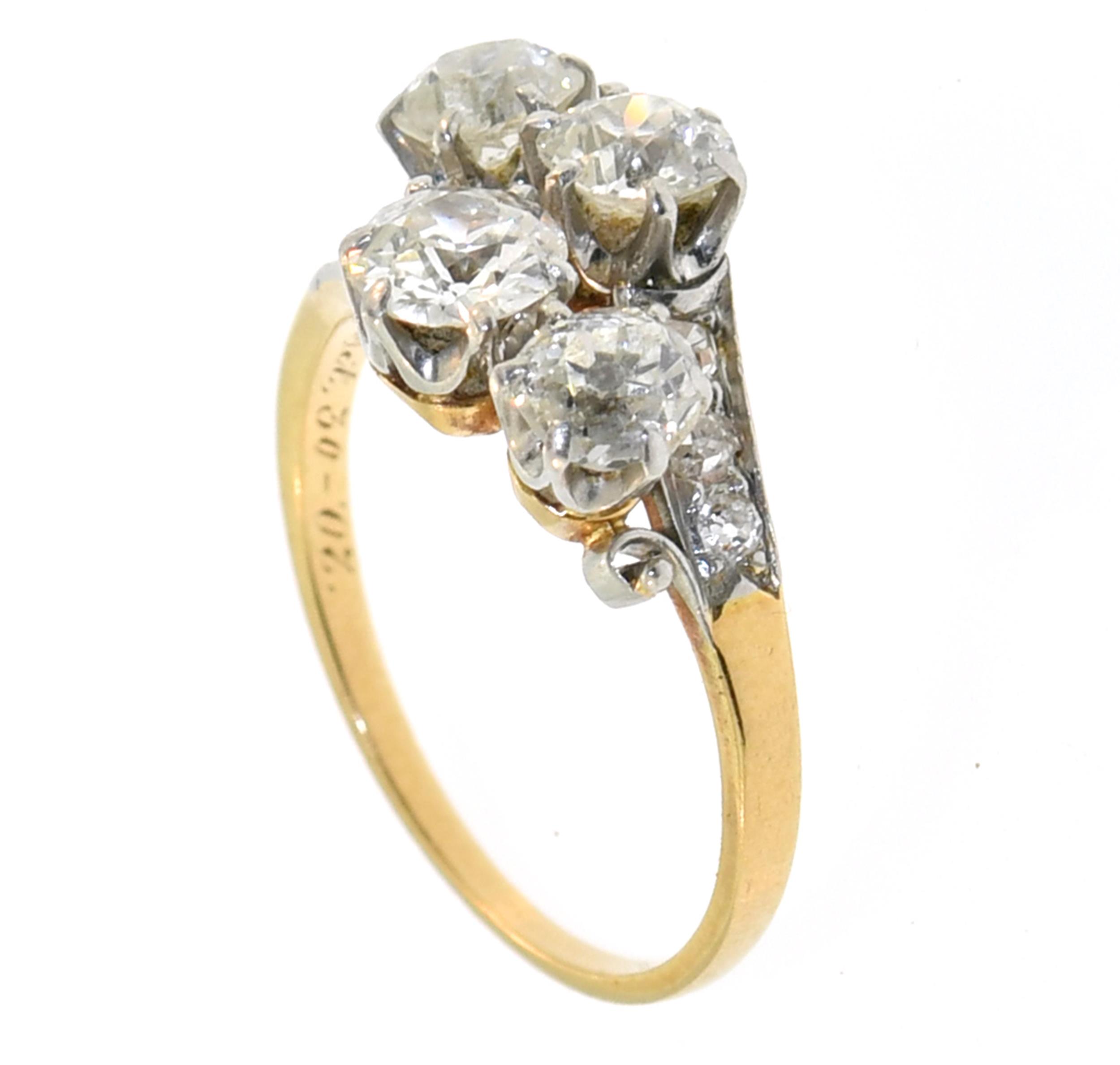 Quadruple Beaded Diamond Ring
