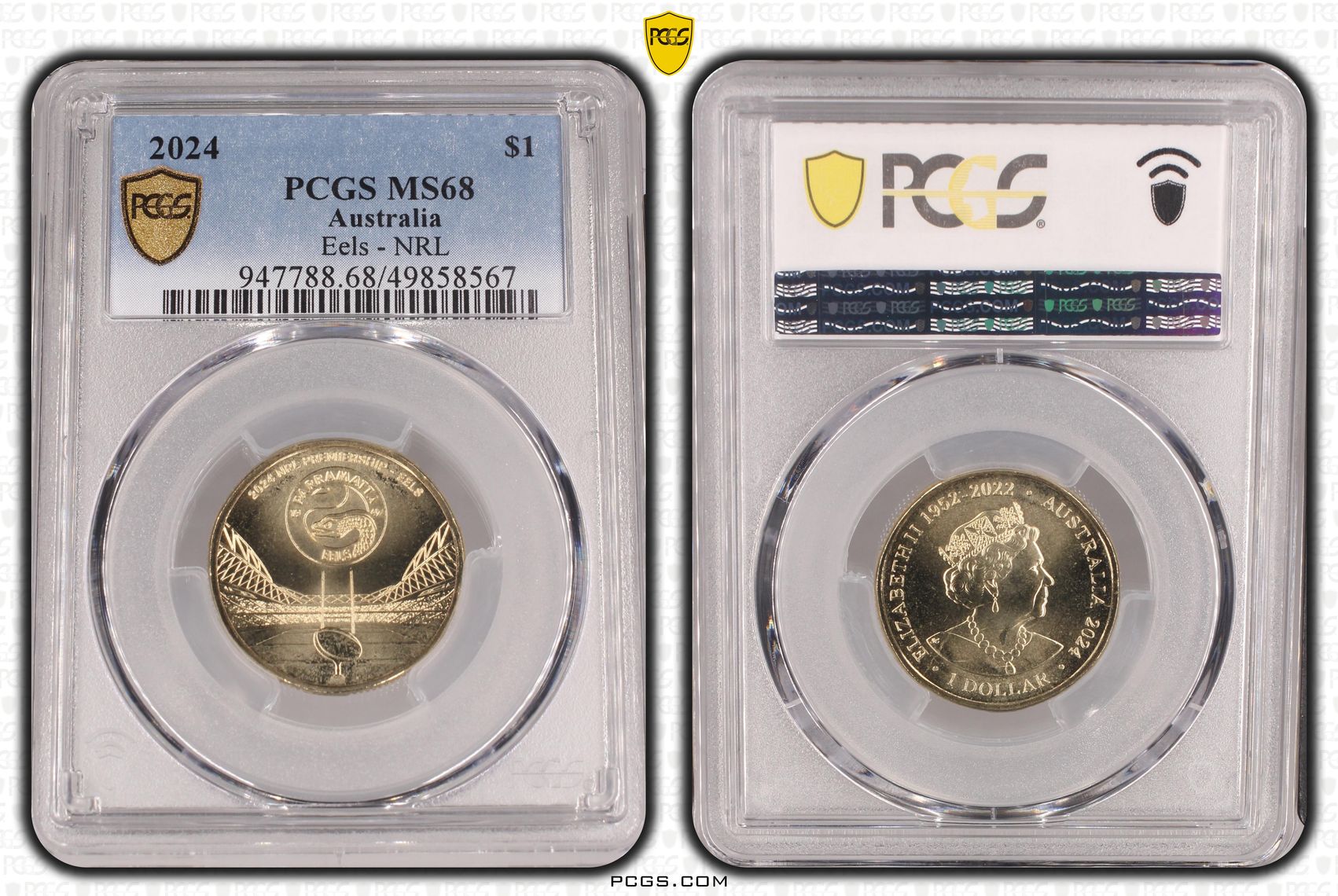 352 · Eels - NRL , One Dollar, 2024, PCGS MS68