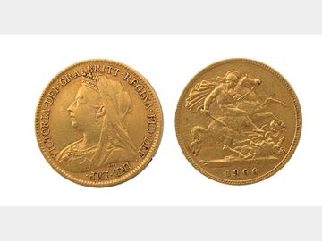 1900 VICTORIA OLD HEAD GOLD HALF SOVEREIGN