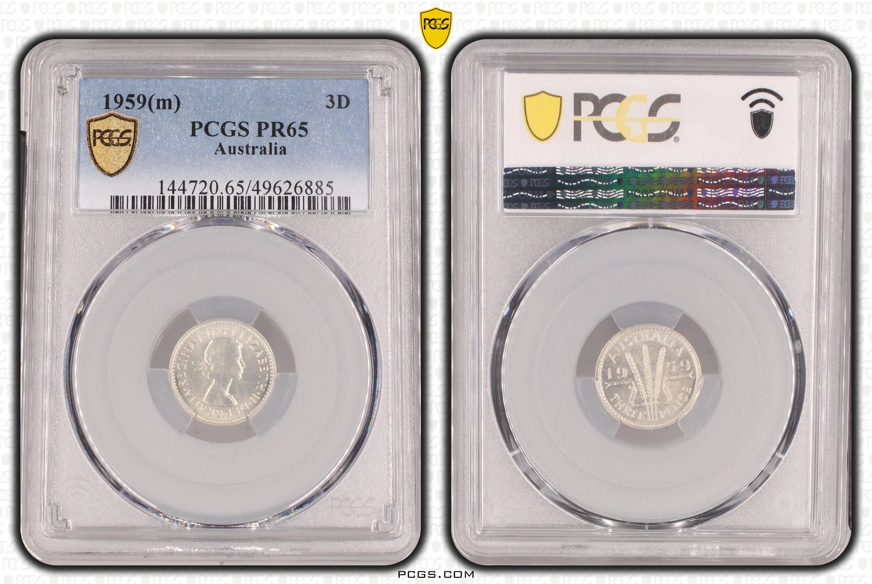 Elizabeth II, Threepence, 1959(m), PCGS PR65