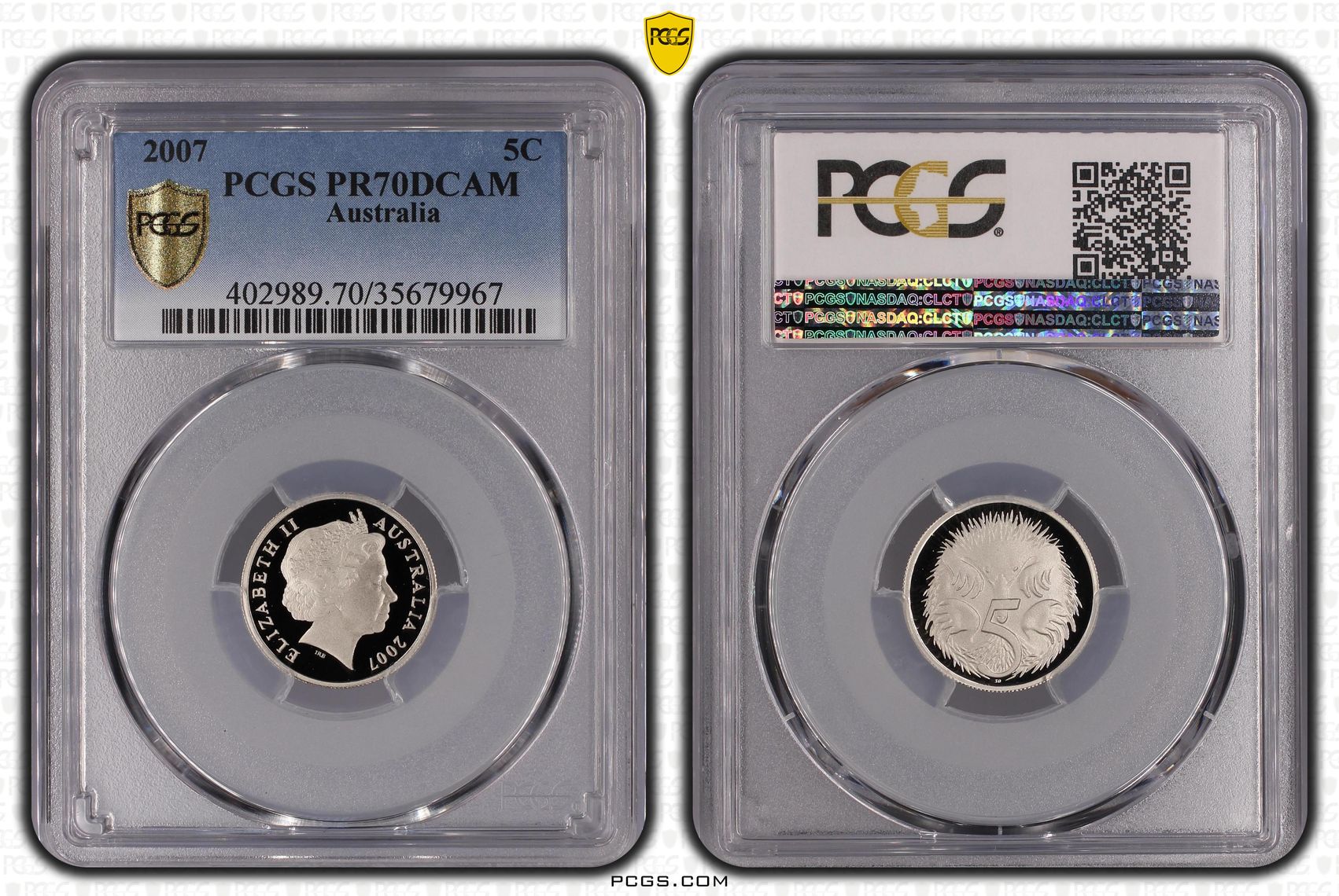 85 · 2007 Australia Five Cent, 5c PCGS - PR70DCAM POP 36/0 -967