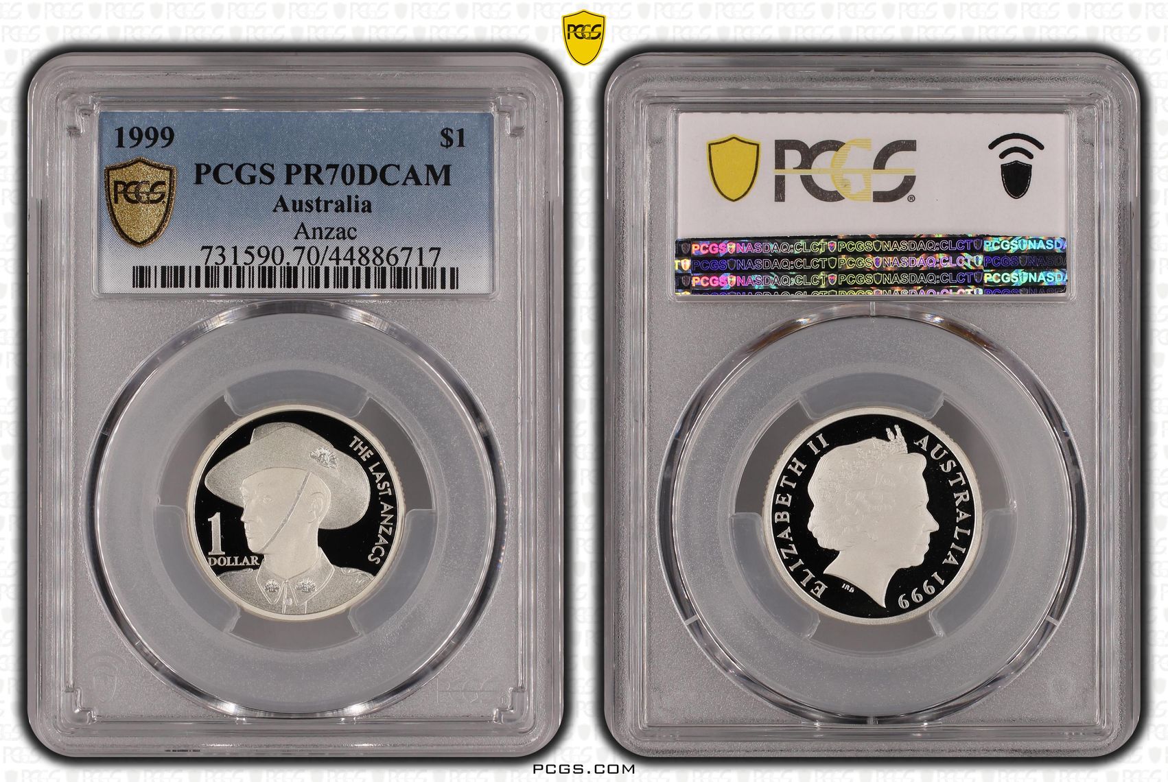 1999 Australia One Dollar, $1 Anzac PCGS - PR70DCAM POP 18/0 -717