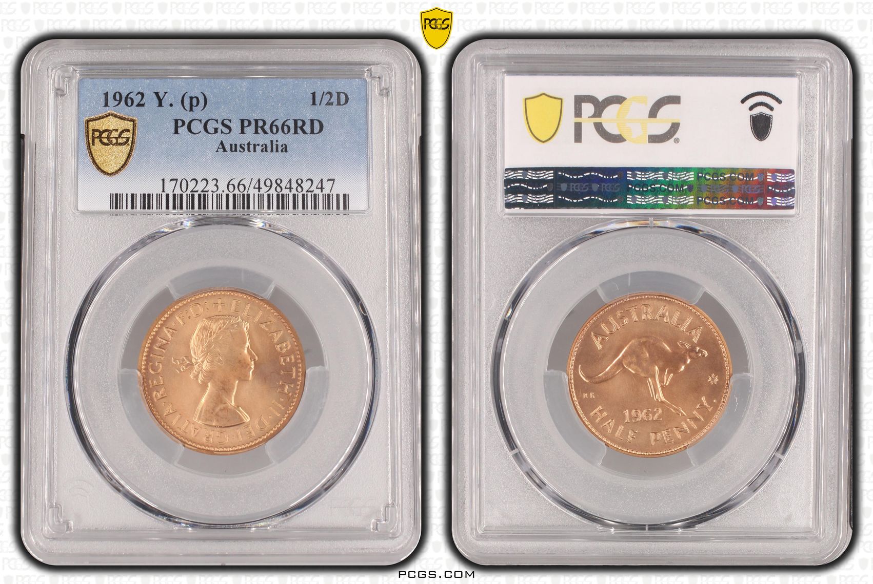 Elizabeth II, Half penny, 1962 Y. (p), PCGS PR66RD